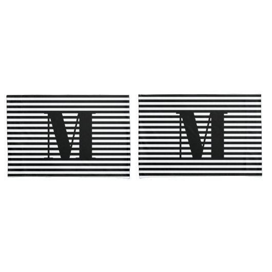 Monogramstrepen van initialen aanpassen, personali kussensloop (Voorkant-Set)