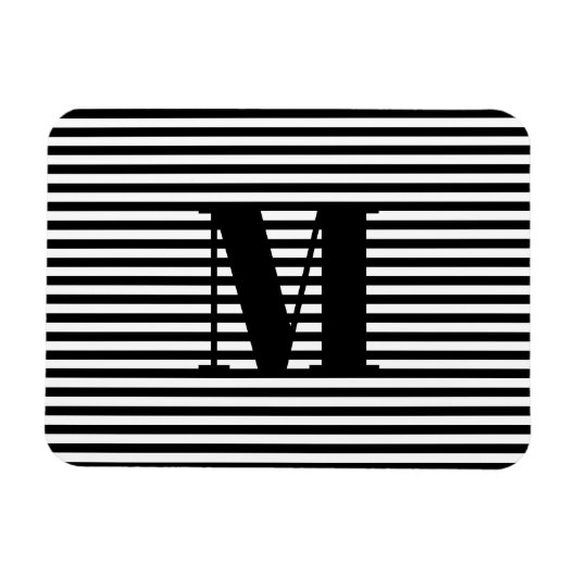 Monogramstrepen van initialen aanpassen, personali magneet (Horizontaal)