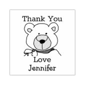 MonogramTeddy Beer Bedankt Rubberstempel (Afrduk)