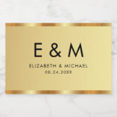Monogramtekst Goud Sjabloon Save the Date Voedselcontainer Etiket (Enkel label)