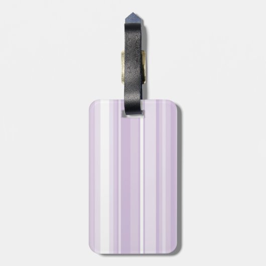 Monogramthistle paarse strepen bagagelabel (Achterkant verticaal)