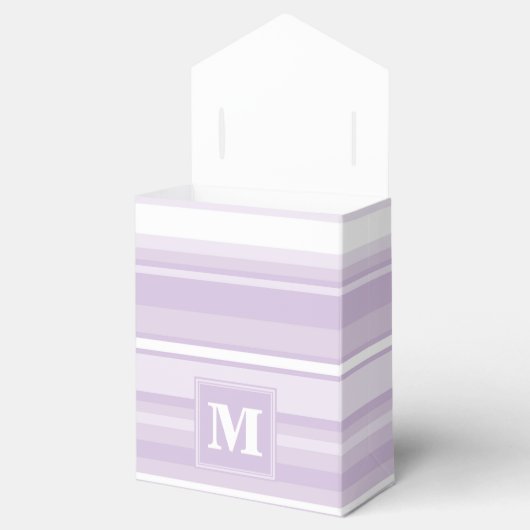 Monogramthistle paarse strepen bedankdoosjes (Geopend)