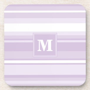 Monogramthistle paarse strepen bier onderzetter