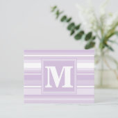Monogramthistle paarse strepen briefkaart (Staand voorkant)