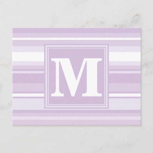 Monogramthistle paarse strepen briefkaart (Voorkant)