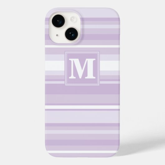 Monogramthistle paarse strepen Case-Mate iPhone case (Achterkant)