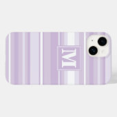 Monogramthistle paarse strepen Case-Mate iPhone case (Achterkant (horizontaal))