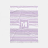 Monogramthistle paarse strepen fleece deken (Voorkant)