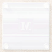 Monogramthistle paarse strepen glazen onderzetter (Achterkant)