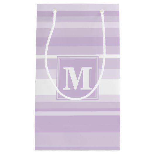 Monogramthistle paarse strepen klein cadeauzakje (Voorkant)