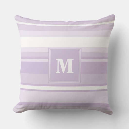 Monogramthistle paarse strepen kussen (Voorkant)