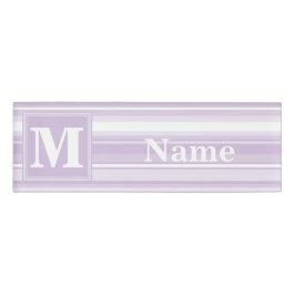 Monogramthistle paarse strepen naambadge