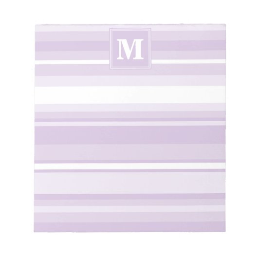Monogramthistle paarse strepen notitieblok (Voorkant)