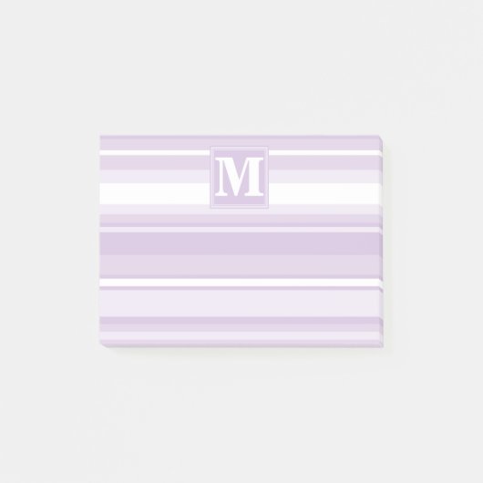 Monogramthistle paarse strepen post-it® notes (Voorkant)