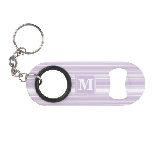Monogramthistle paarse strepen sleutelhanger flessenopener (Voorkant (Horizontaal))
