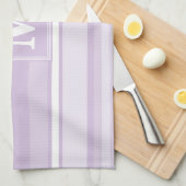 Monogramthistle paarse strepen theedoek (Quarter Fold)
