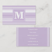 Monogramthistle paarse strepen visitekaartje (Voorkant / Achterkant)