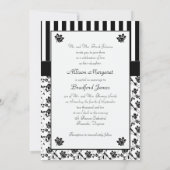 Monogramuitnodiging voor negroïde en witte Floral  Kaart (Achterkant)