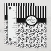 Monogramuitnodiging voor negroïde en witte Floral  Kaart (Voorkant / Achterkant)