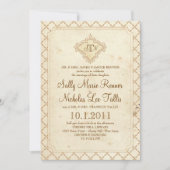 Monogramuitnodiging voor sproeiers kaart (Voorkant)