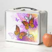 Monogramvlinders op paarse achtergrond (In situ)