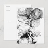 Monokrom blomma briefkaart (Voorkant / Achterkant)
