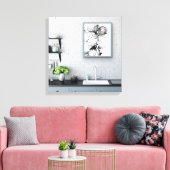 Monokrom blomma canvas afdruk (Insitu (Woonkamer))