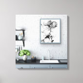 Monokrom blomma canvas afdruk (Voorkant)