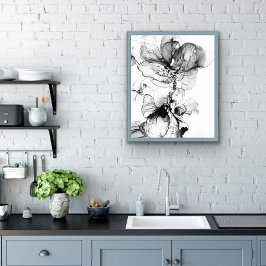 Monokrom blomma kartonnen onderzetters