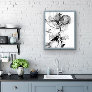 Monokrom blomma kartonnen onderzetters