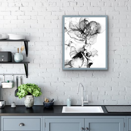 Monokrom blomma kartonnen onderzetters