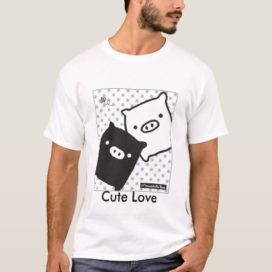 Monokuro Boo1, Cute Love T-shirt (Voorkant)