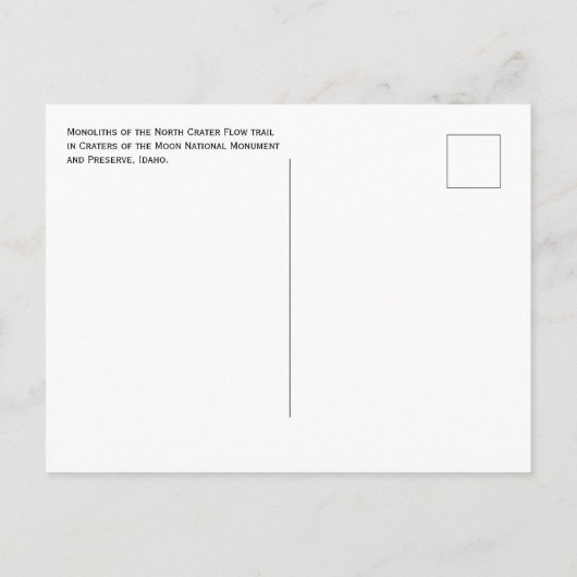 Monolieten, North Crater Flow Trail Briefkaart (Achterkant)
