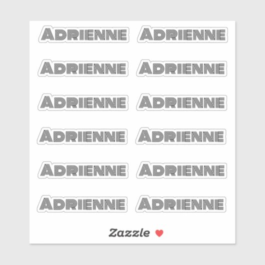 Monoline grote letters gepersonaliseerde naam sticker (Vel)