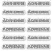 Monoline grote letters gepersonaliseerde naam sticker (Voorkant)