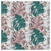 Monoline monstera-bladeren met kleurspots stof (Close Up)
