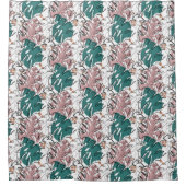 Monoline monstera-bladeren met kleurvlekken douchegordijn (Voorkant)