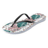 Monoline monstera-bladeren met kleurvlekken teenslippers (Schuin)