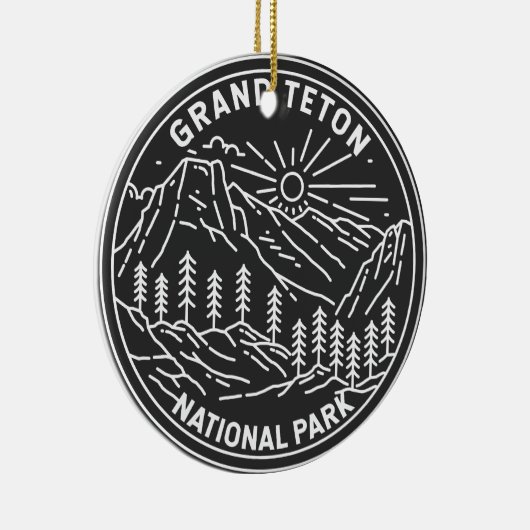 monoline van het nationaal park Grand Teton Keramisch Ornament (Rechts)