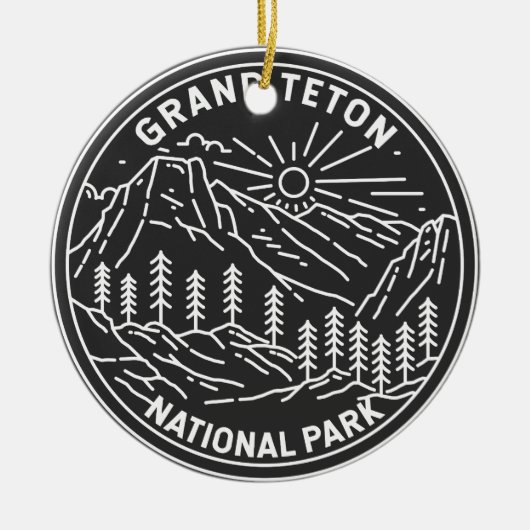  monoline van het nationaal park Grand Teton Keramisch Ornament (Voorkant)