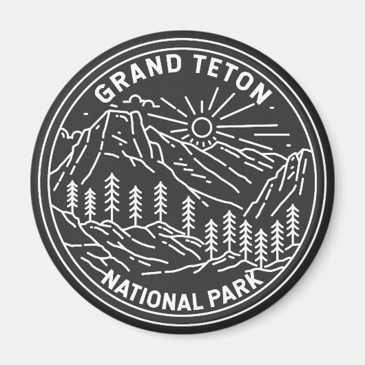  monoline van het nationaal park Grand Teton Magneet (Voorkant)