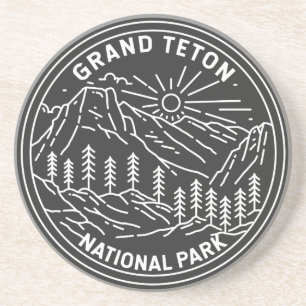 monoline van het nationaal park Grand Teton Zandsteen Onderzetter