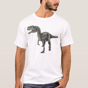 Monolophosaurus Dinosaur vernietigde vrouwtjesshir T-shirt