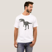 Monolophosaurus Dinosaur vernietigde vrouwtjesshir T-shirt (Voorkant volledig)