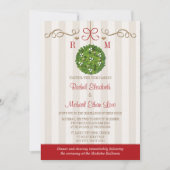 Monomgrammed Mistletoe Wedding Invitations Kaart (Voorkant)