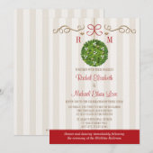 Monomgrammed Mistletoe Wedding Invitations Kaart (Voorkant / Achterkant)