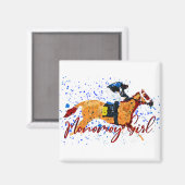 Monomoy Girl Champion Racehorse Magneet (Voorkant / Achterkant)
