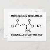 Mononatriumglutamaat Natriumzout van glutaminezuur Briefkaart (Voorkant / Achterkant)