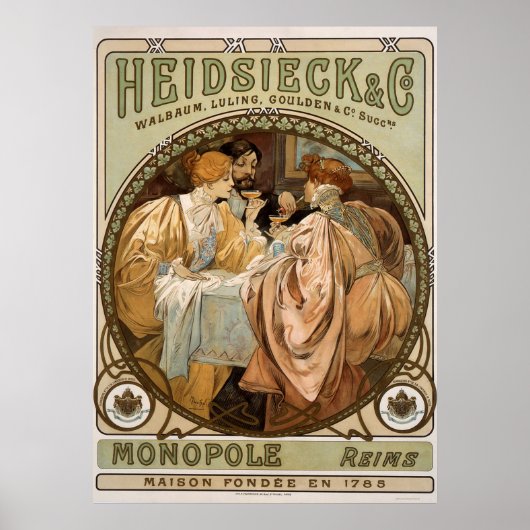 monopole, Reims Champagne Adverteren kunst Poster (Voorkant)