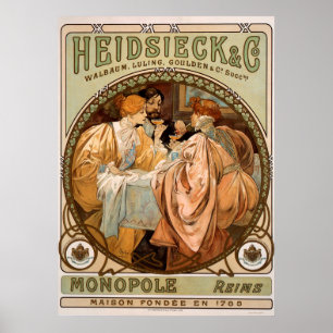  monopole, Reims Champagne Adverteren kunst Poster